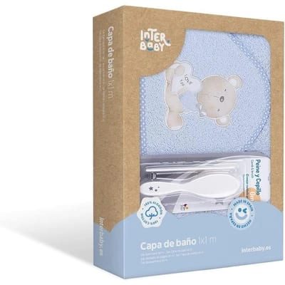 Toalha de banho bebé Interbaby 100% algodão 100 x 100 cm