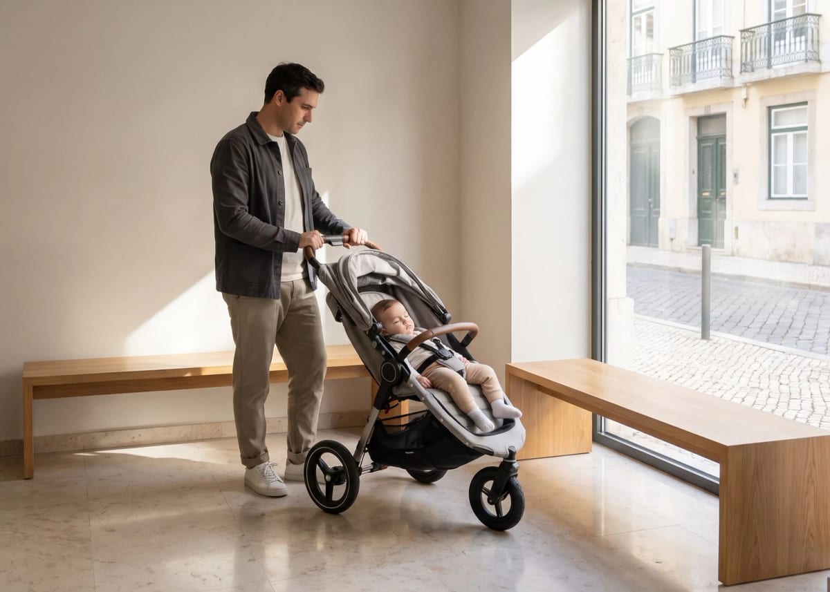 Devo comprar um carrinho de bebé de 3 ou 4 rodas?
